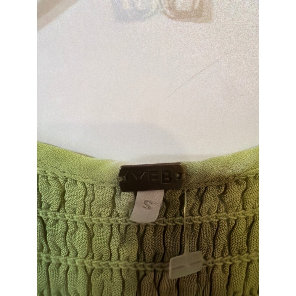 Young Fabulous & Broke Tie Dye Smocked Maxi Dress Green Teal Small RN 106691 - Picture 2 of 7